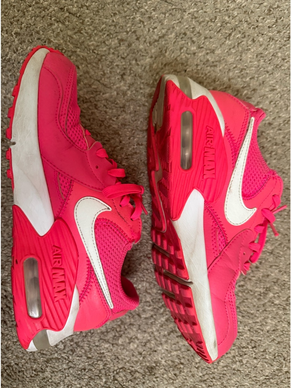 Nike Women’s Hot Pink and White Air Max Athletic Sneakers